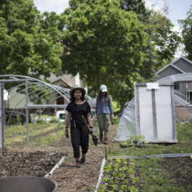 Community member in urban garden